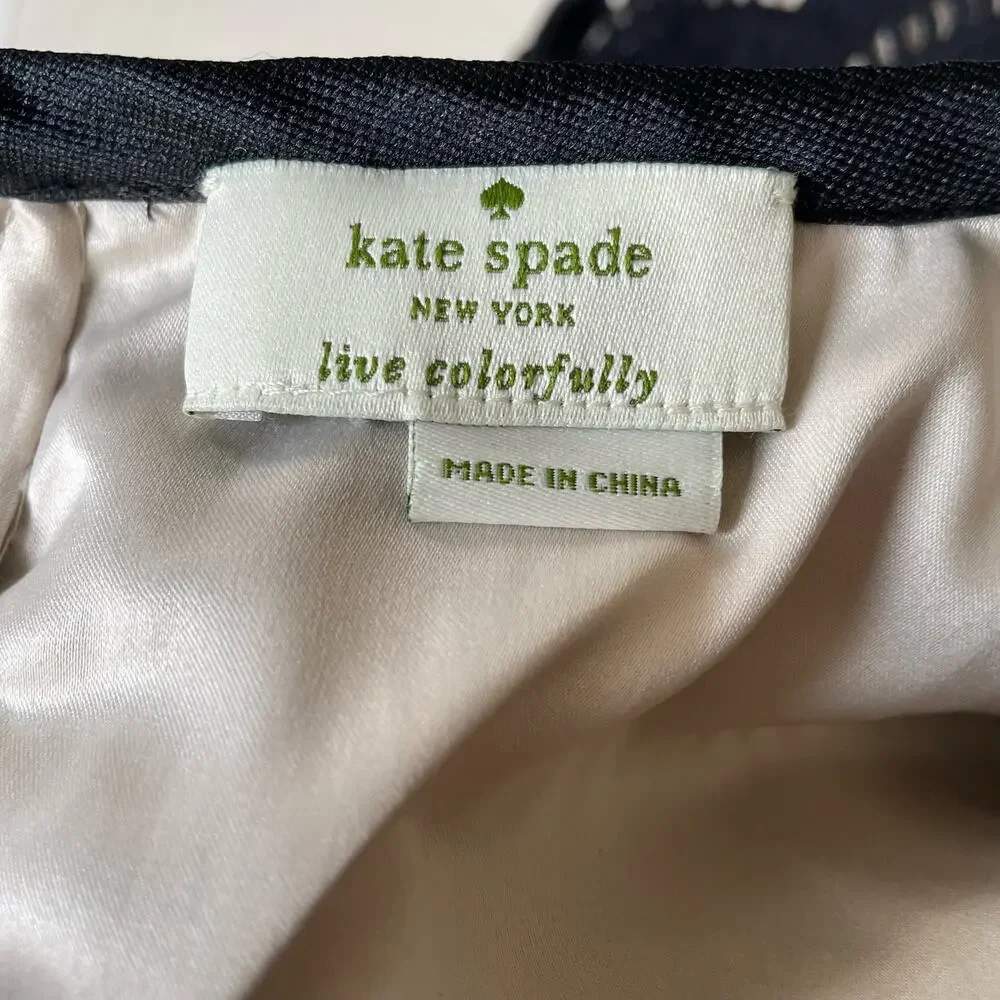 Kate Spade Scallop Crochet Lace Top Blouse Black Lined S $268